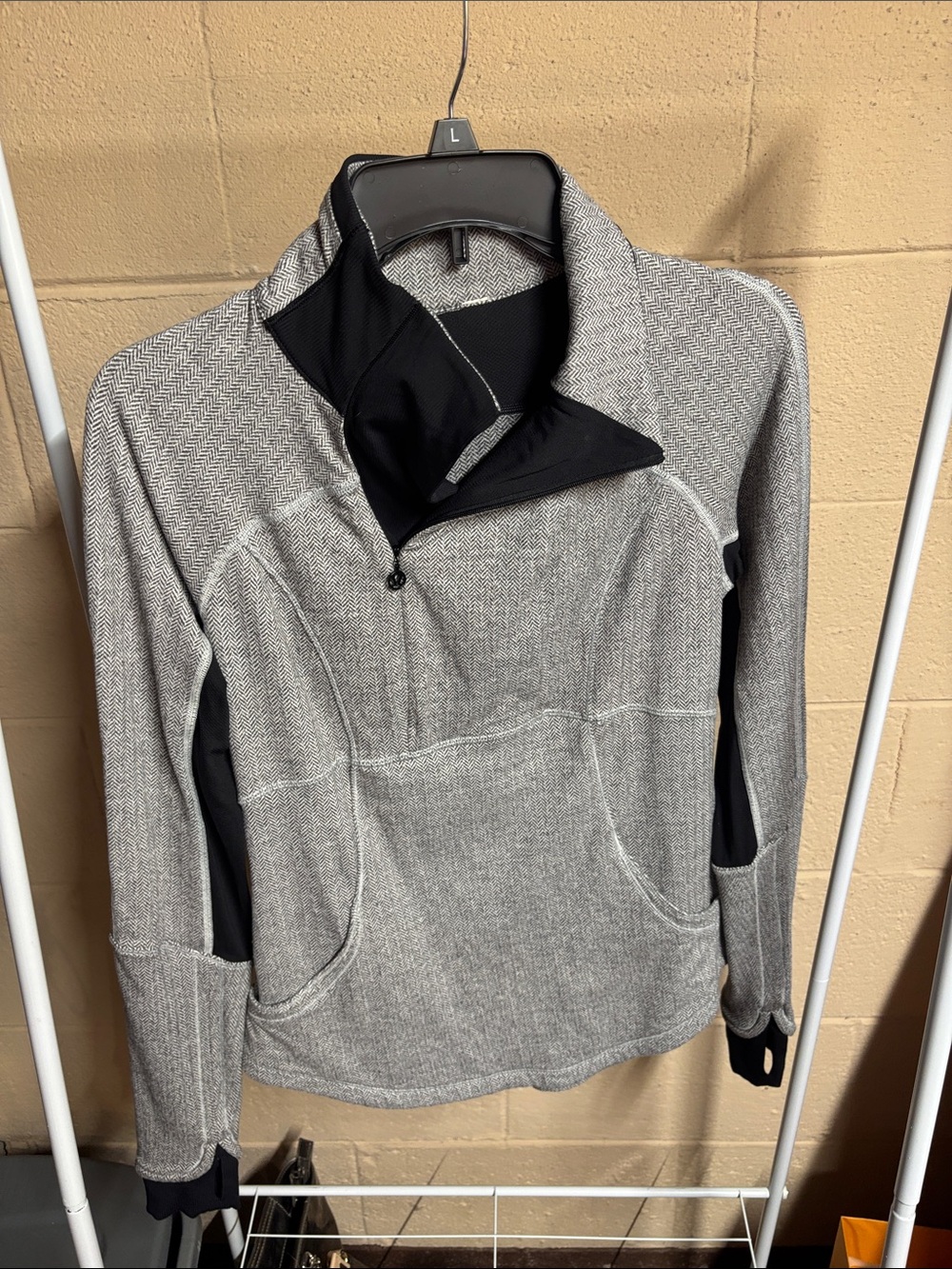 lululemon athletica Gray and Black Half-Zip Jacket